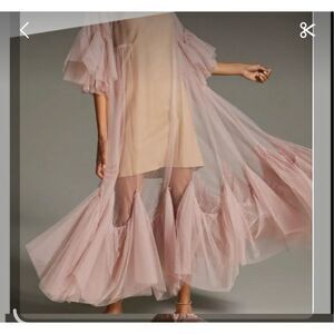 Maeve Anthropology Glamorous Tulle Layer One Size Fits All Dusty Rose Color